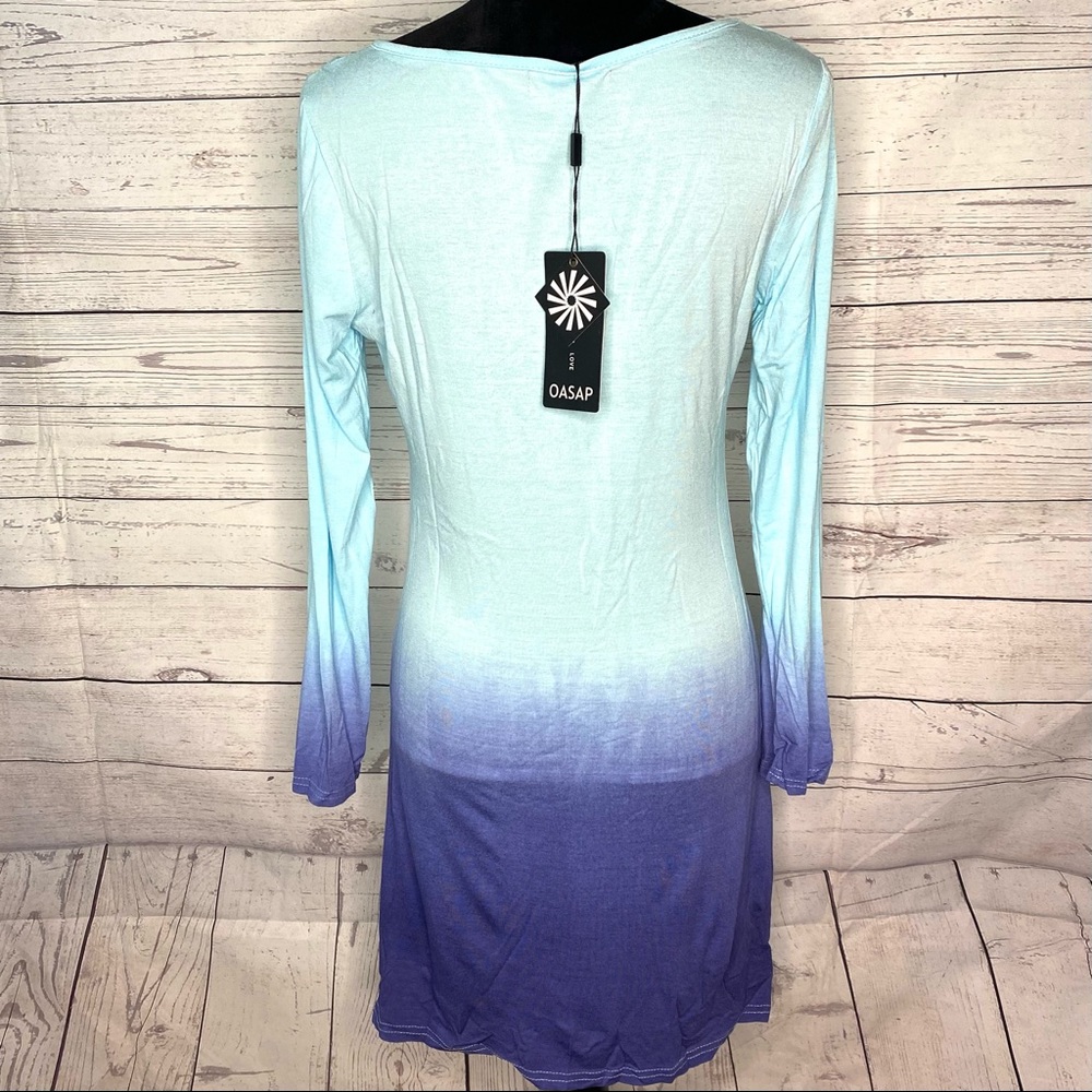 Oasap Chic Gradient Ramp LS Trapeze Dress - Picture 4 of 5